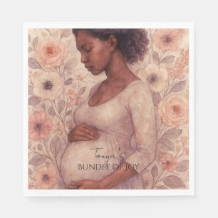 Serviette En Papier Serviettes pour Baby Shower, Femme enceinte noire