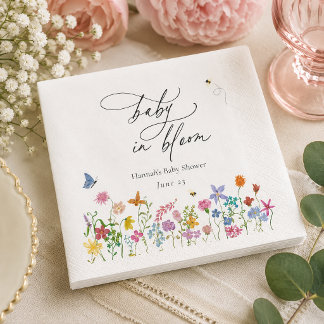 Serviette En Papier Serviettes pour Baby Shower Fleurie Baby in Bloom