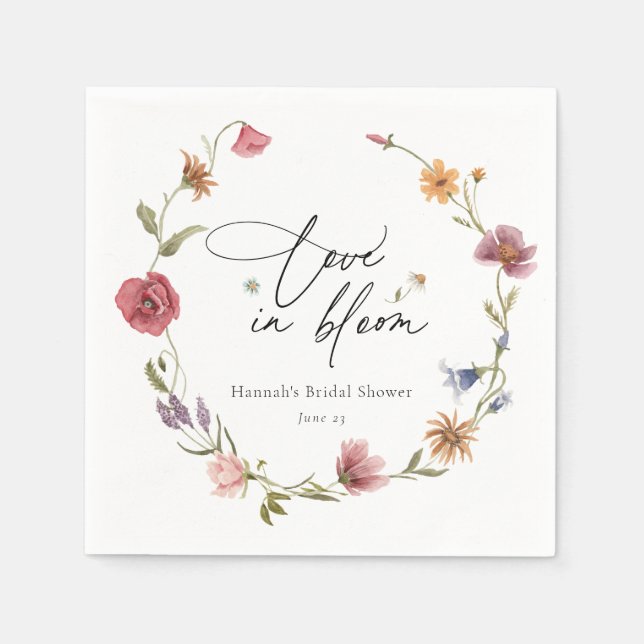 Serviette En Papier Serviettes pour Baby Shower Fleurs Sauvages (Devant)