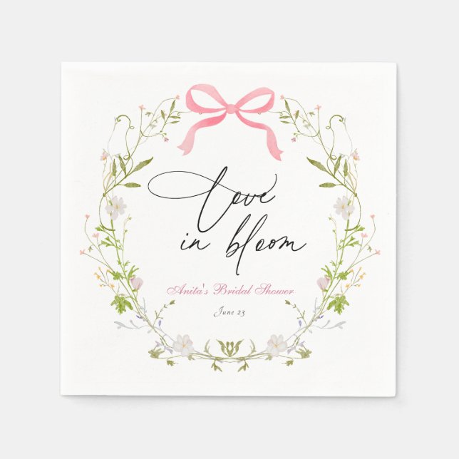 Serviette En Papier Serviettes pour Baby Shower Fleurs Sauvages (Devant)