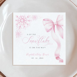 Serviette En Papier Serviettes pour Baby Shower Flocon de Neige Rose