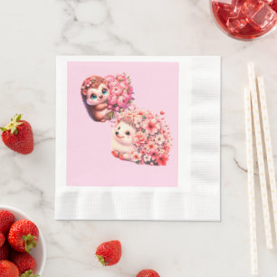 Serviette En Papier Serviettes pour Baby Shower Hérisson pour Fille