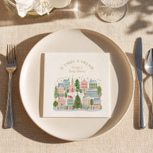 Serviettes pour Baby Shower « Il faut tout un vill