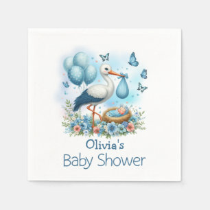 Serviette En Papier Serviettes pour baby shower Mignon Garçon Cigogne