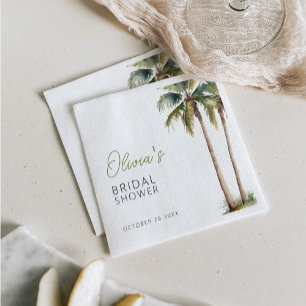 Serviette En Papier Serviettes pour Baby Shower Tropical Palm et Plage
