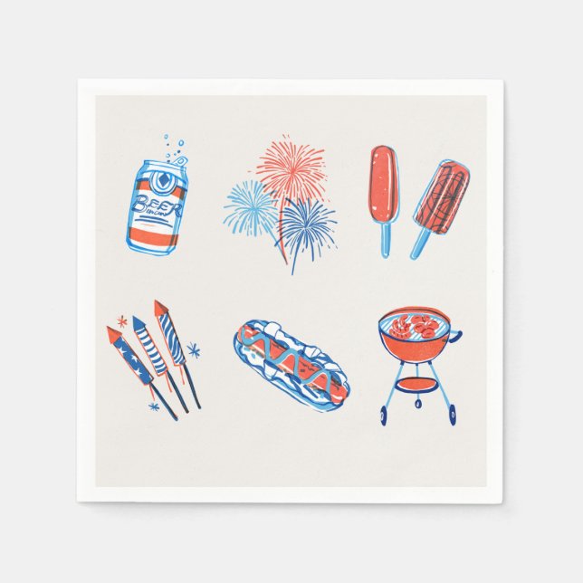 Serviette En Papier Serviettes pour barbecue (Devant)