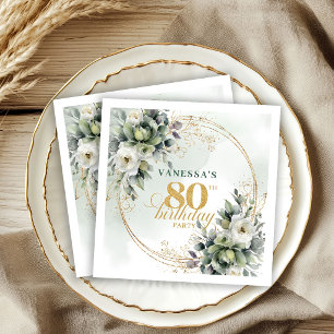 Serviette En Papier Serviettes pour fête d'anniversaire 80 ans Bohemia