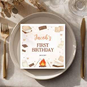 Serviette En Papier Serviettes pour fête d'anniversaire au feu de camp