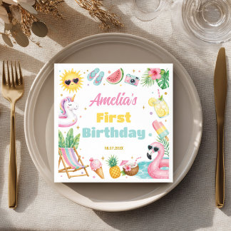 Serviette En Papier Serviettes pour fête d'anniversaire de fille de pl