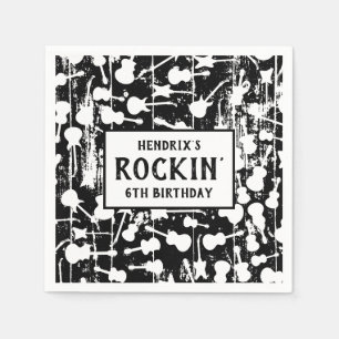 Serviette En Papier Serviettes pour fête d'anniversaire de guitare Roc