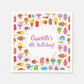 Serviette En Papier Serviettes pour fête d'anniversaire des filles ave