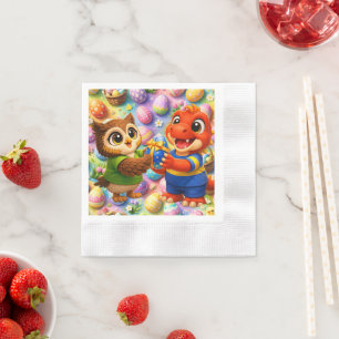 Serviette En Papier Serviettes pour fête d'enfants à motif d'œuf de Pâ