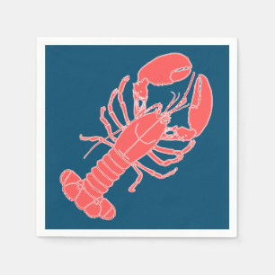 Serviette En Papier Serviettes pour fruits de mer bleu foncé homard ro