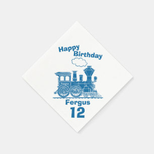 Serviette En Papier Serviettes pour garçons 12 ans thème train bleu no