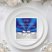 Serviettes pour le 65e anniversaire en 3 tailles,