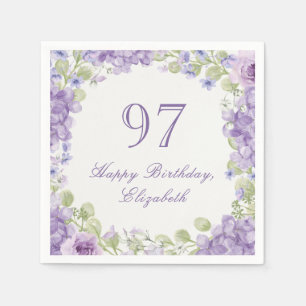 Serviette En Papier Serviettes pour le 97e anniversaire Élégant floral