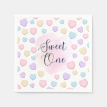 Serviettes pour le premier anniversaire de Sweet O