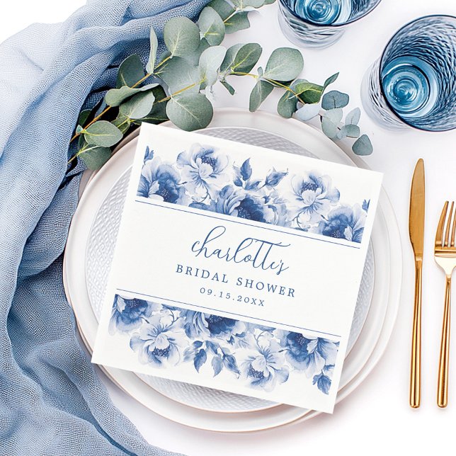 Serviette En Papier Serviettes pour mariage floral aquarelle (Créateur téléchargé)