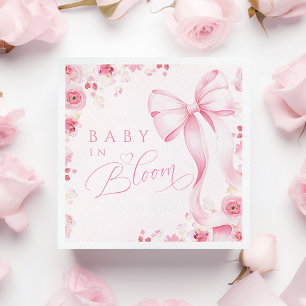 Serviette En Papier Serviettes pour nouveau-né en fleurs rose Bow