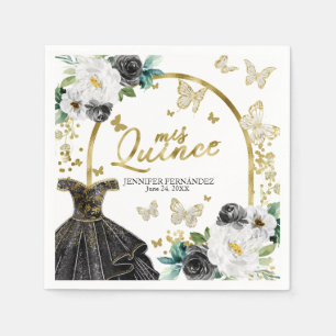 Serviette En Papier Serviettes pour Quinceanera Papillon Noir  