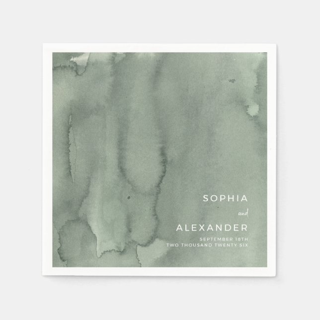 Serviette En Papier Serviettes pour un mariage moderne.  (Devant)