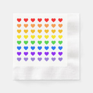Serviette En Papier Serviettes Rainbow Hearts