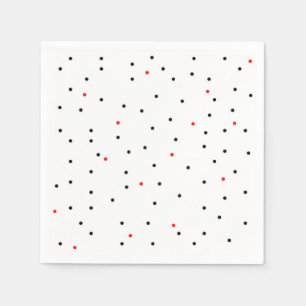 Serviette En Papier Serviettes Red et Black Dots Party