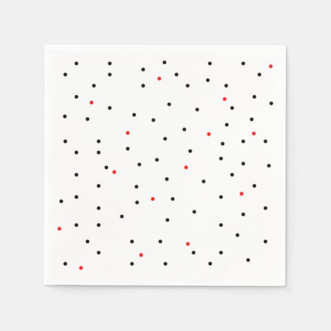 Serviette En Papier Serviettes Red et Black Dots Party (Devant)