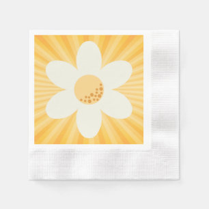 Serviette En Papier Serviettes Retro Jaune Daisy Boho Party