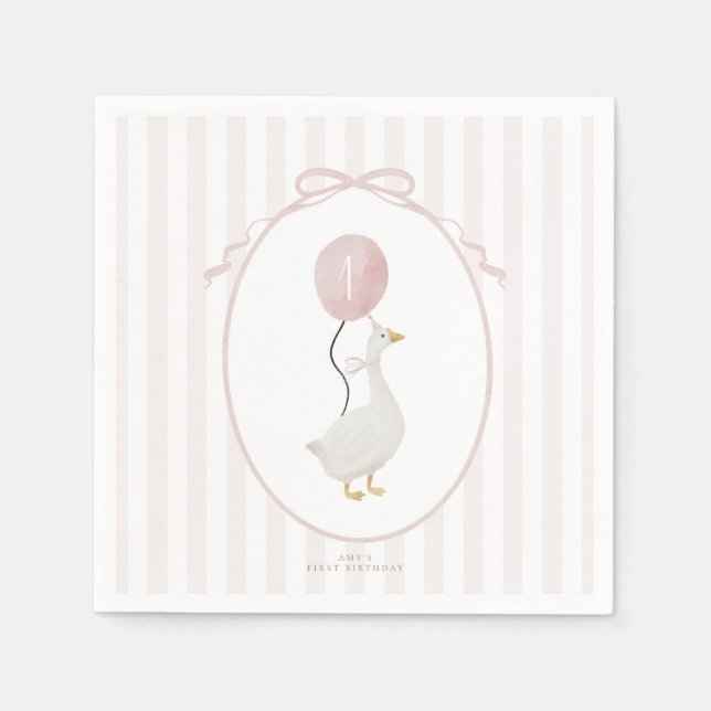 Serviette En Papier Serviettes rose Un Silencieux Oie (Devant)