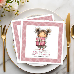 Serviette En Papier Serviettes roses drôles et fantaisistes pour les 2