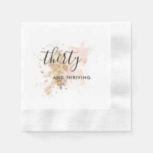 Serviette En Papier Serviettes roses et d'or trente-troisième anniver