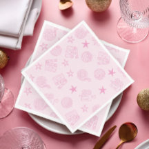 Serviettes roses pour soirée cinéma entre filles
