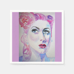 Serviette En Papier Serviettes roses shabby chic femme rétro vintage