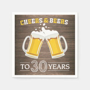 Serviette En Papier Serviettes rustiques à 30 ans