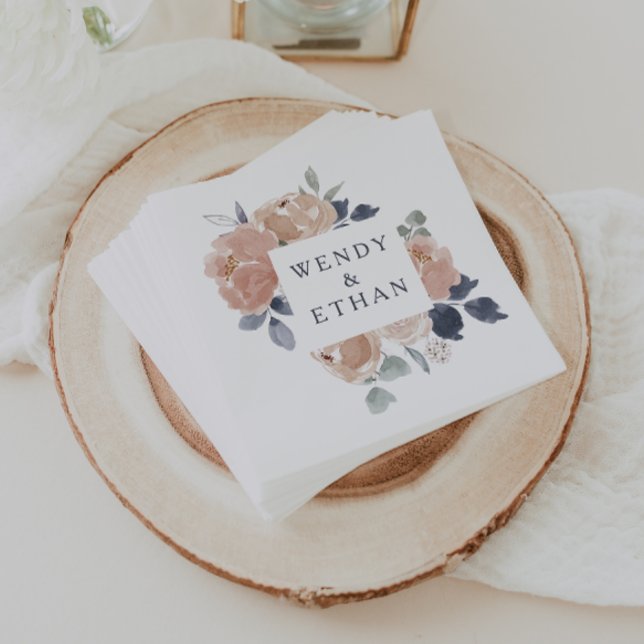 Serviette En Papier Serviettes simples Rustiques Mariage Floral (Créateur téléchargé)