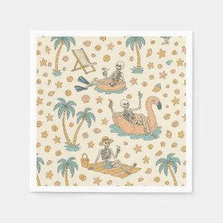 Serviette En Papier Serviettes squelette pour fête Summerween