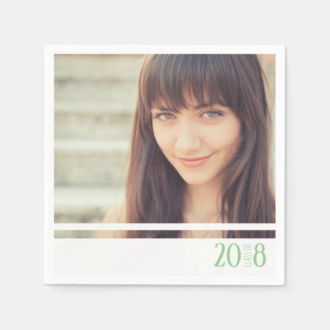 Serviette En Papier Serviettes sur mesure modernes Green & White Gradu (Devant)