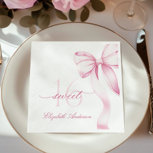 Serviette En Papier Serviettes Sweet 16 à ruban rose