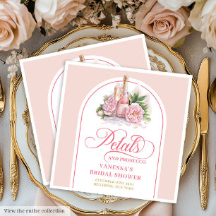 Serviette En Papier Serviettes Tendance Fleurs et Prosecco en Rose et 