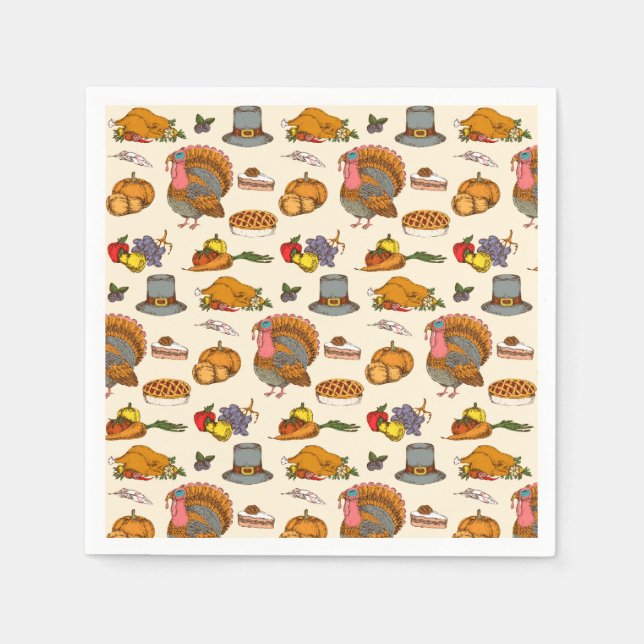 Serviette En Papier Serviettes Thanksgiving (Devant)