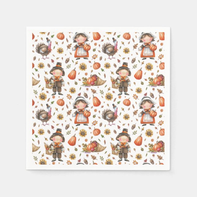 Serviette En Papier Serviettes Thanksgiving (Devant)