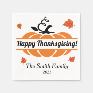 Serviette En Papier Serviettes Thanksgiving personnalisées
