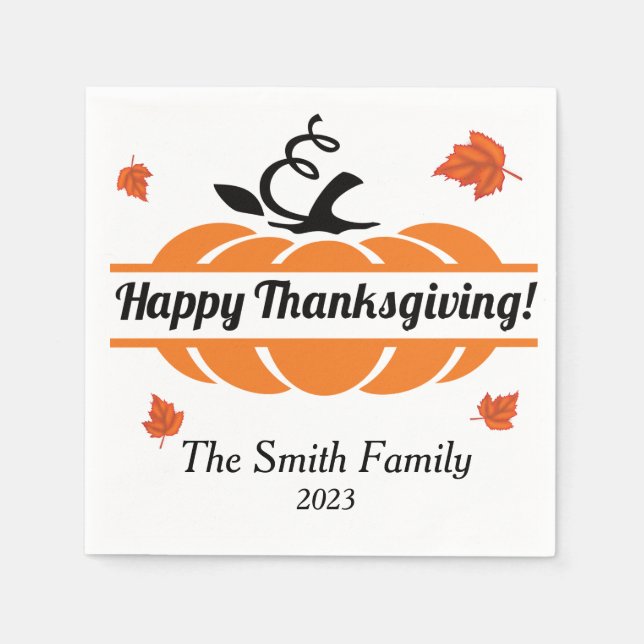 Serviette En Papier Serviettes Thanksgiving personnalisées (Devant)