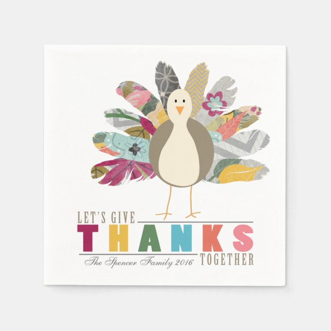 Serviette En Papier Serviettes Thanksgiving personnalisées (Devant)