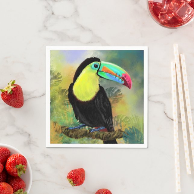 Serviette En Papier Serviettes Tropical Toucan (En situation)