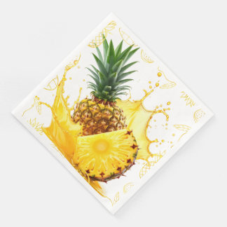 Serviette En Papier Serviettes tropicales en or de luxe pour ananas