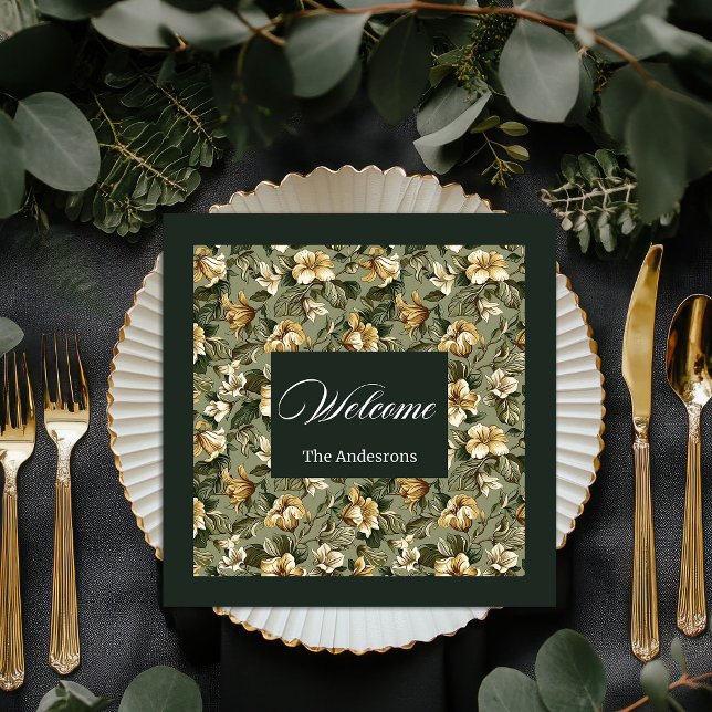 Serviette En Papier Serviettes Vert Sage Personnalisées Style Chic Sha (Personalized Sage Green Napkins Shabby Chic Style)
