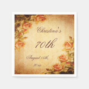 Serviette En Papier Serviettes Vintage Damask Shabby Chic Roses Péches