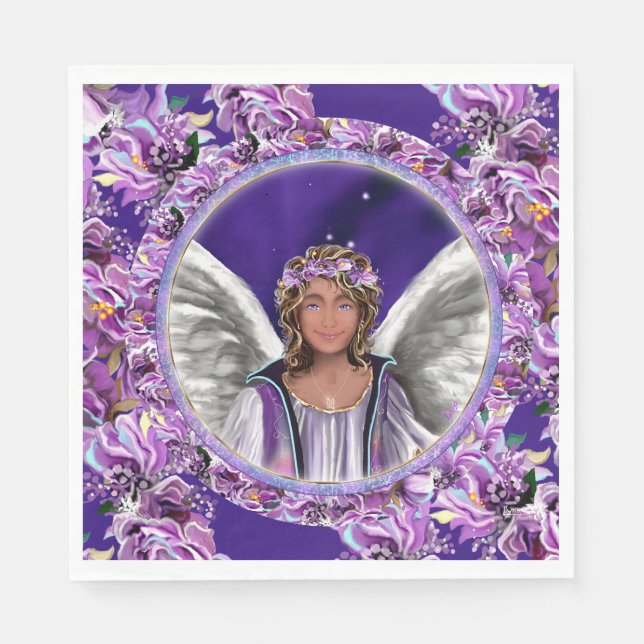 Serviette En Papier Serviettes violettes (Devant)